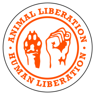 Human Liberation Animal Liberation Sticker (Orange)